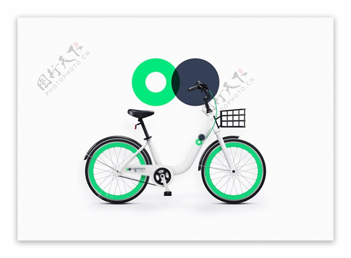 绿色简洁的共享单车jpg