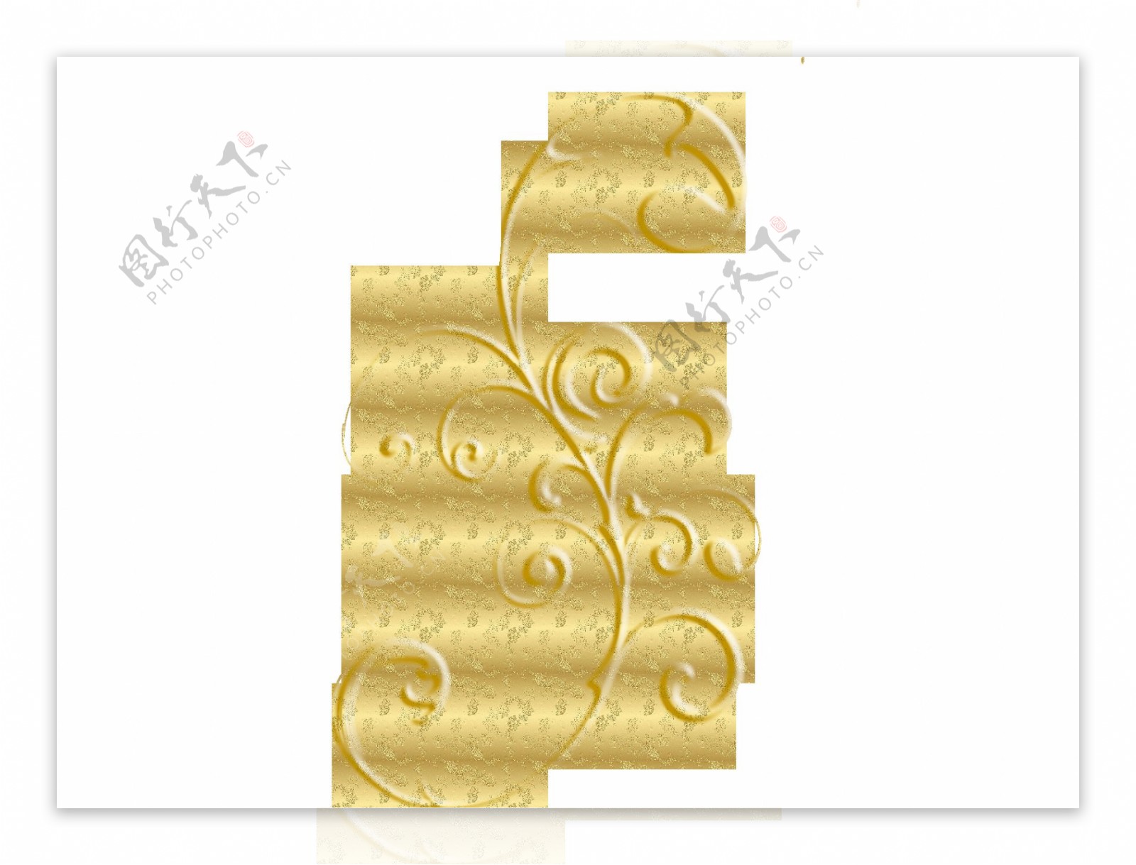 金色花纹装饰png元素