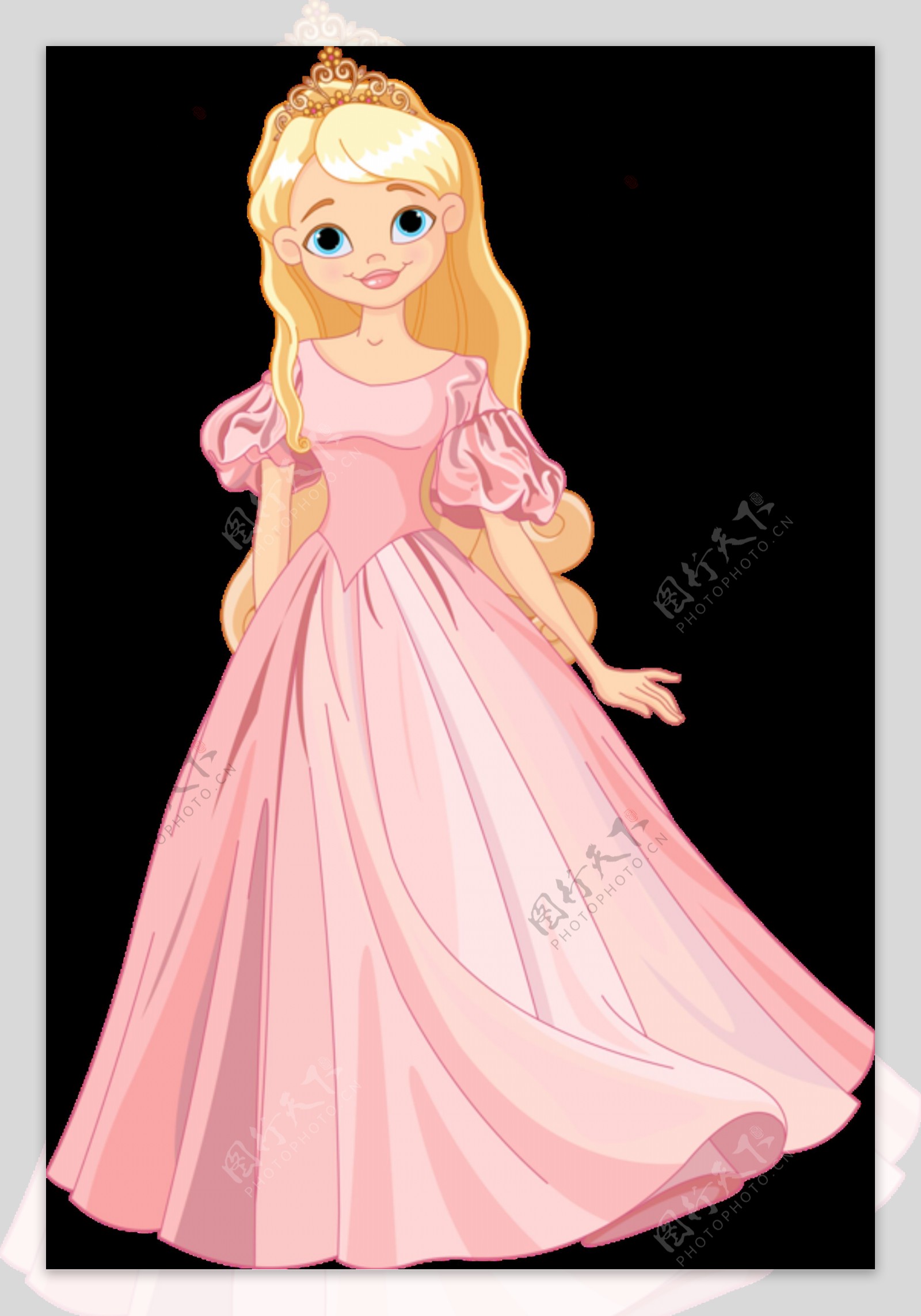 卡通粉色童话公主装饰图