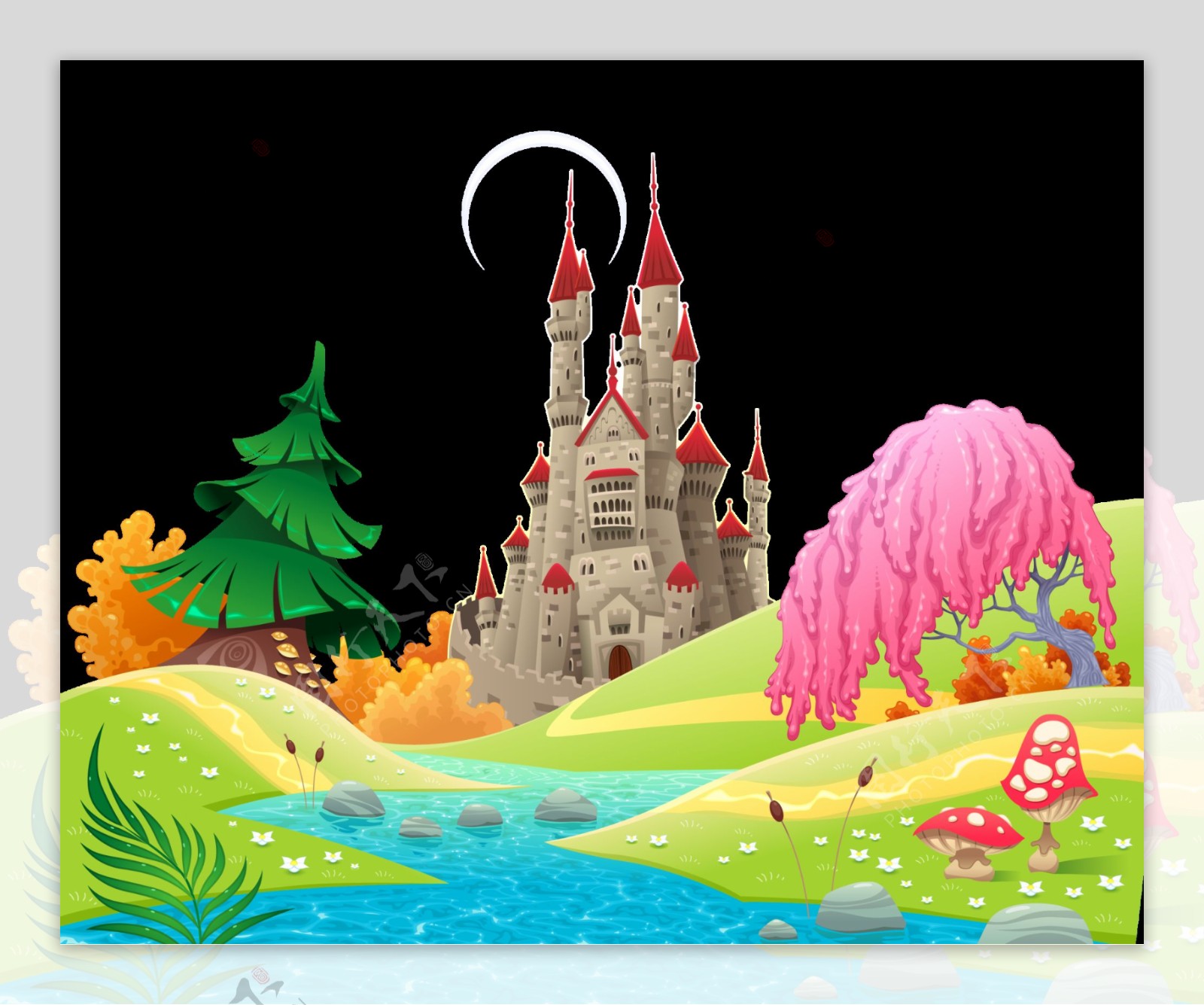 唯美童话城堡图案