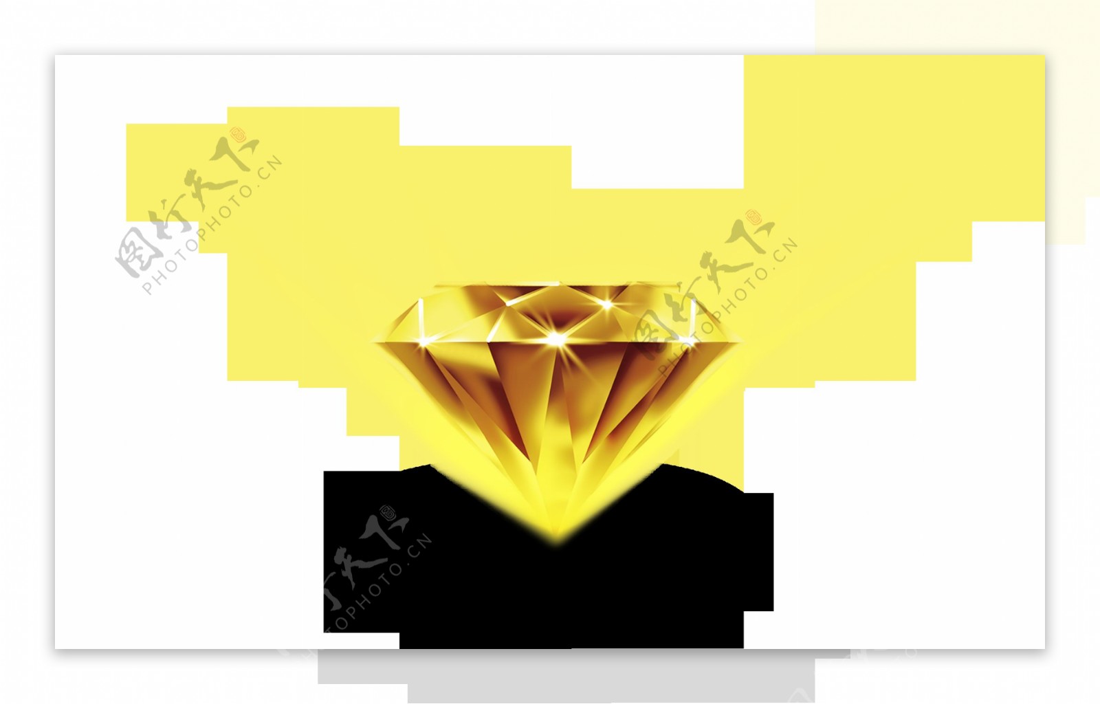 卡通金色钻石png元素