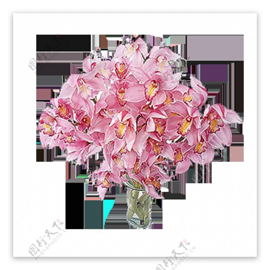 温馨清雅粉色花朵花束装饰元素