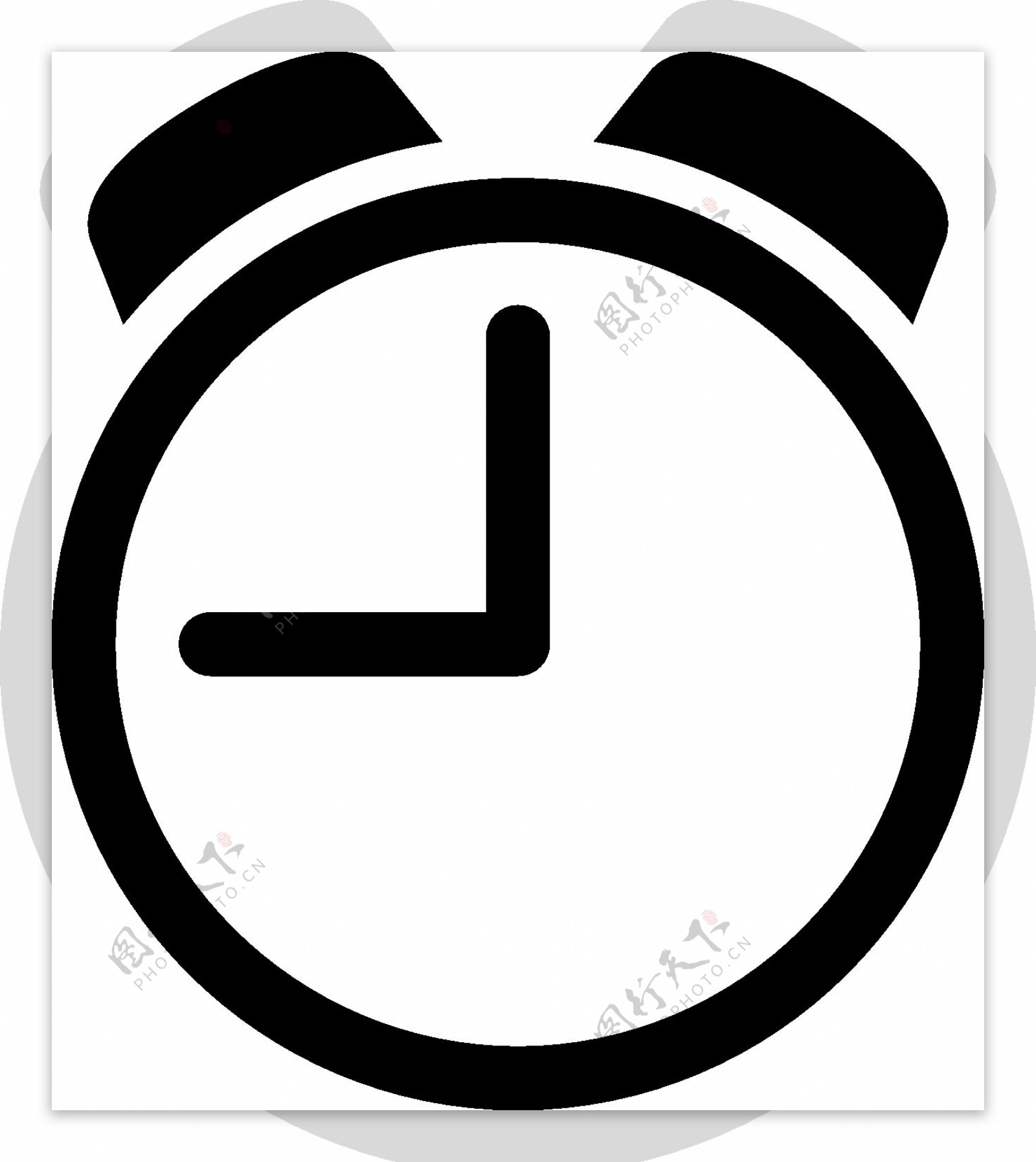 卡通黑色圆形钟表png元素