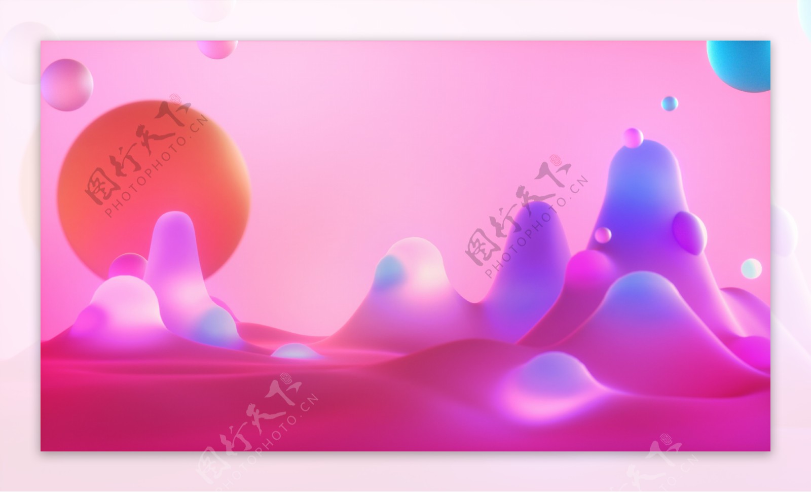 粉红色气球设计造型背景背景素材