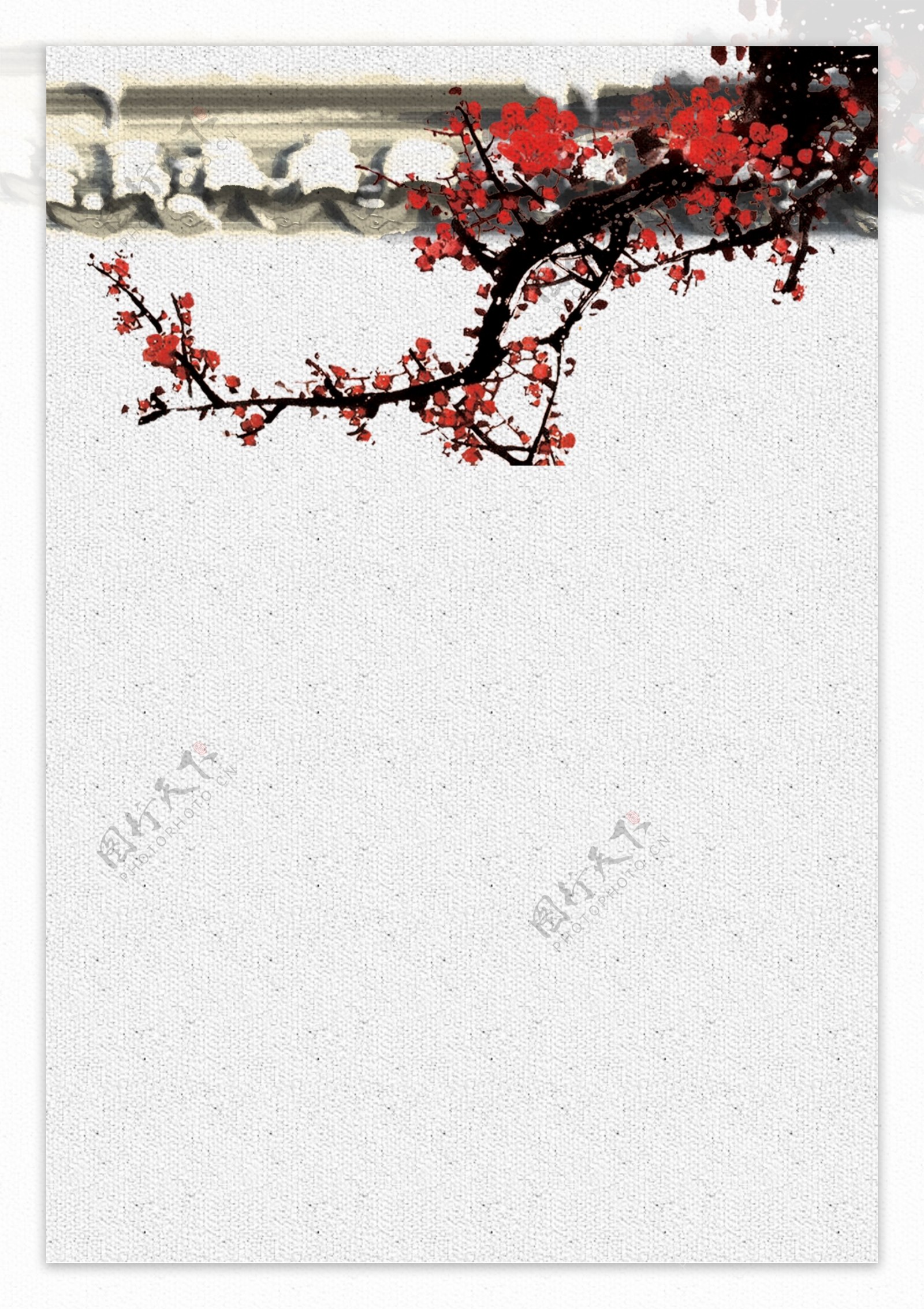 中式花朵狗年海报背景设计