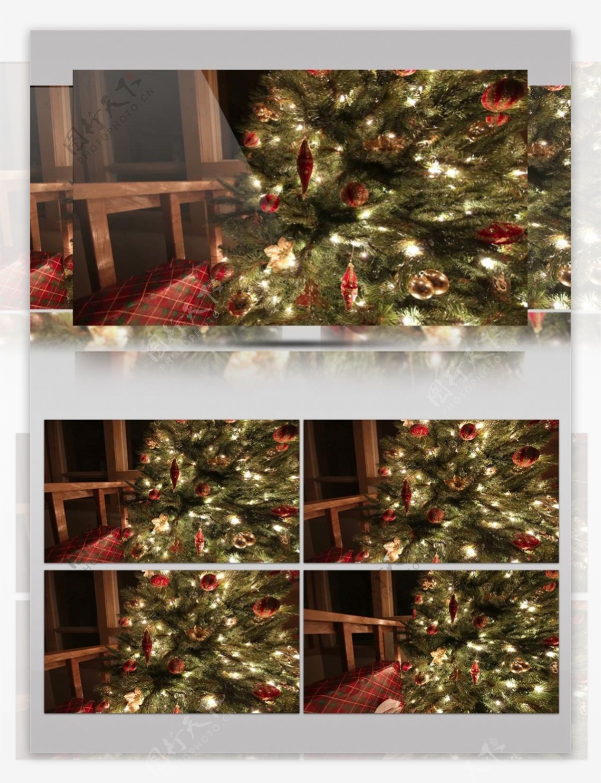 灯光圣诞树圣诞节视频素材