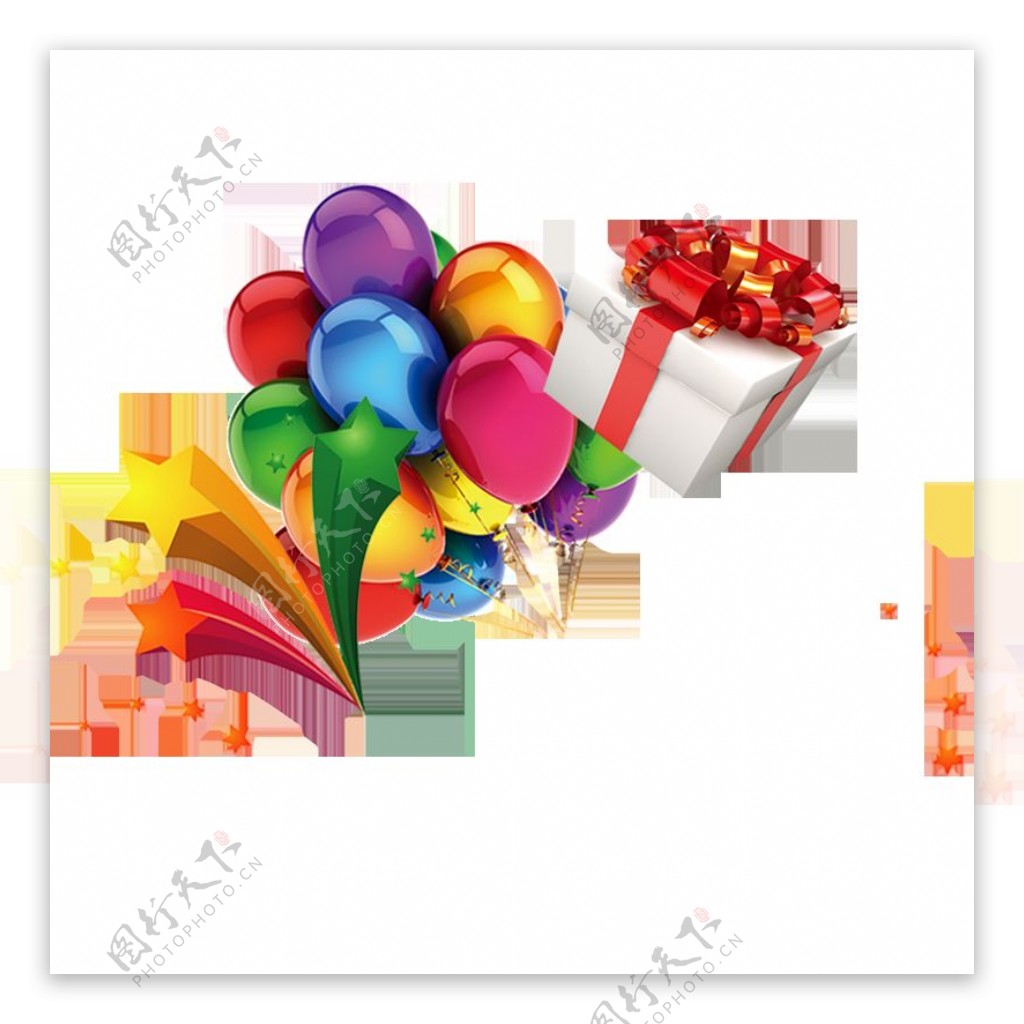 彩色气球礼物元素设计