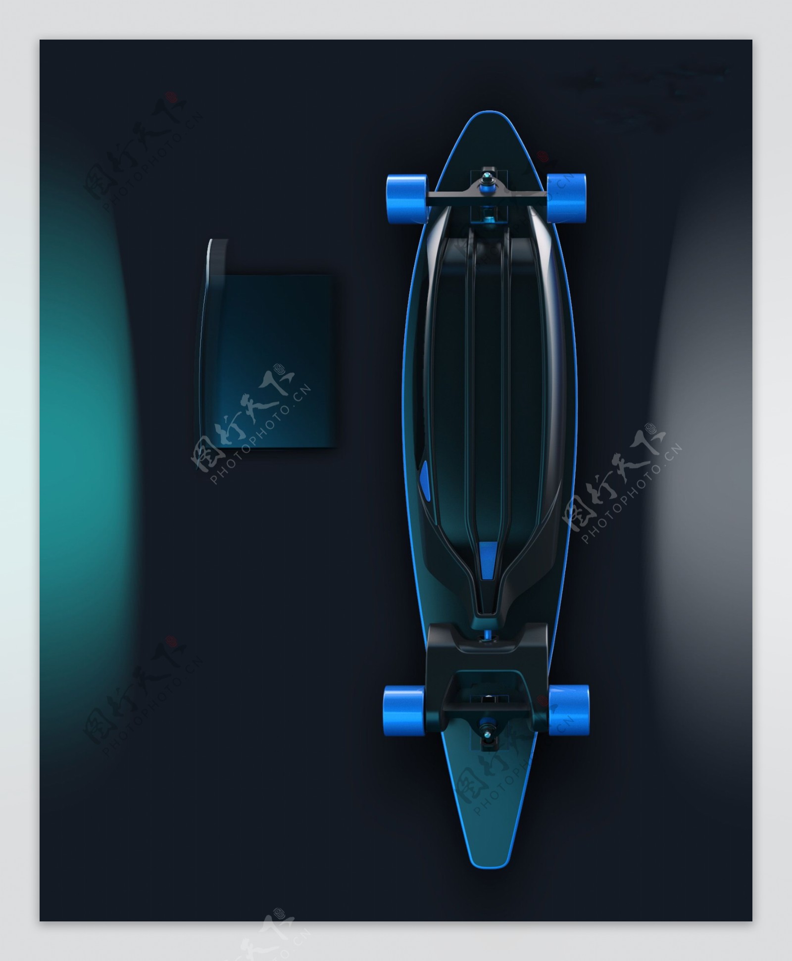 蓝色炫酷电动滑板jpg素材