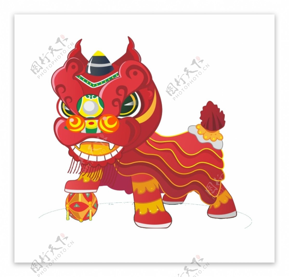中国风传统舞狮表演素材