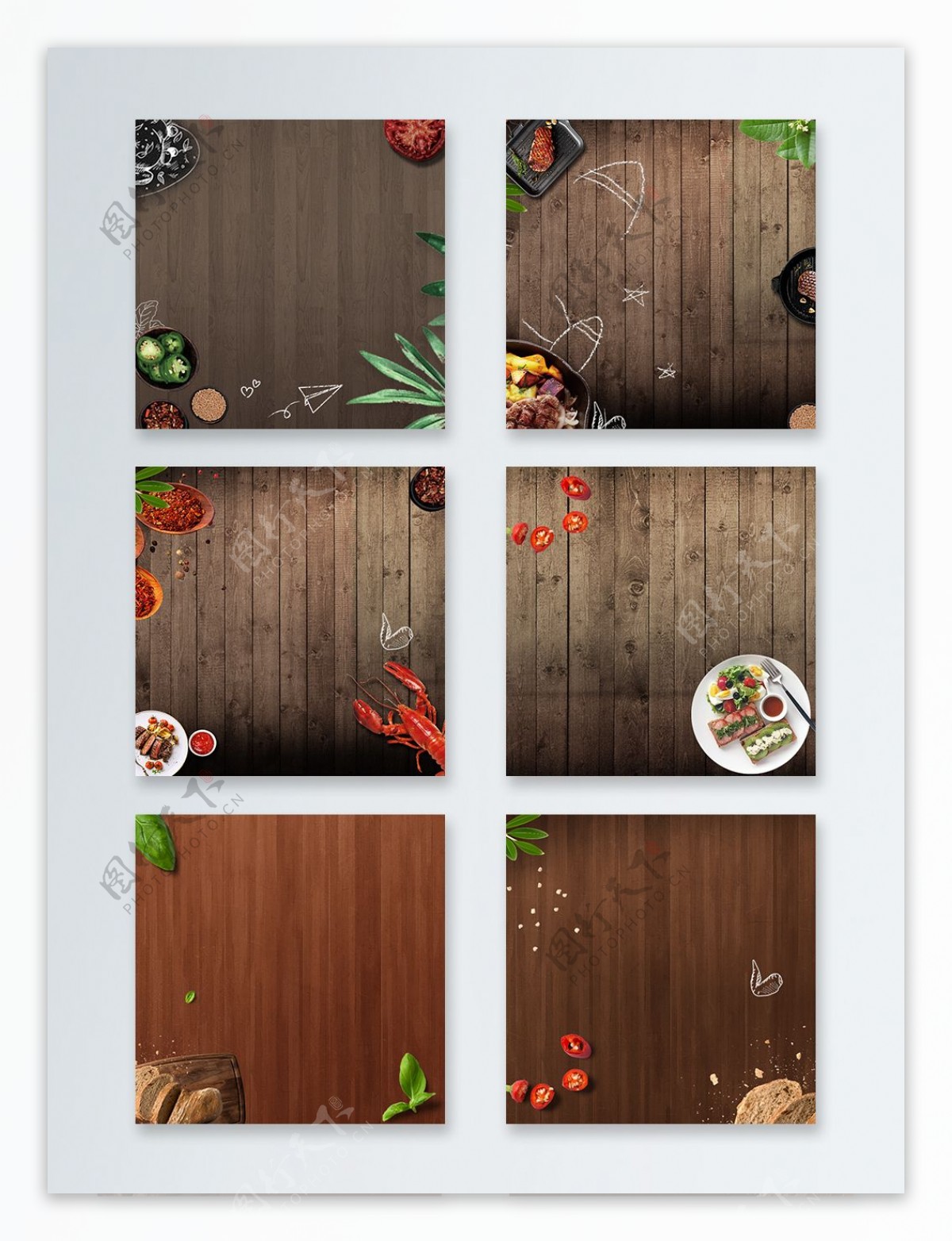 欧式木质食物主图木板质感简约背景