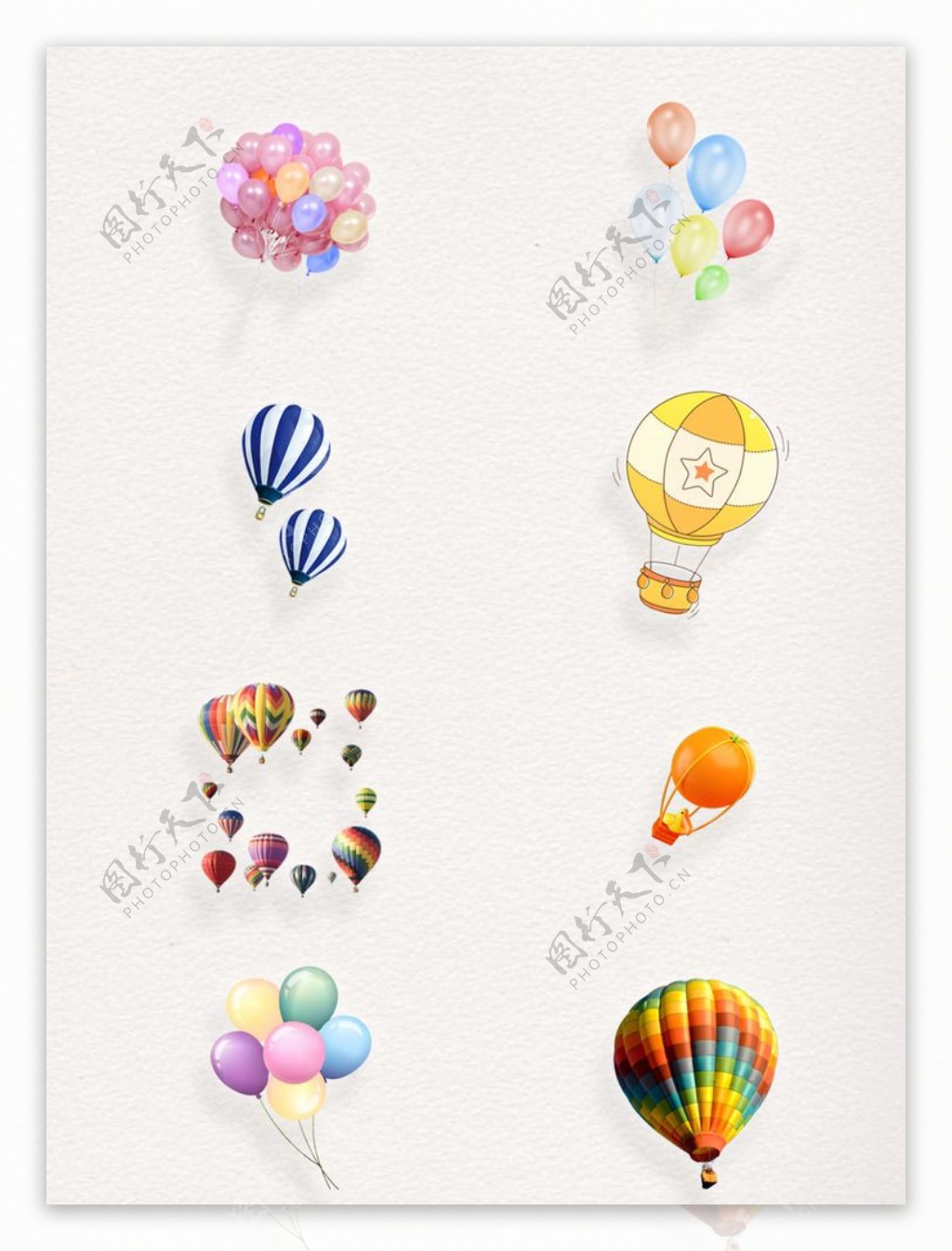可爱氢气球彩色透明装饰素材合集