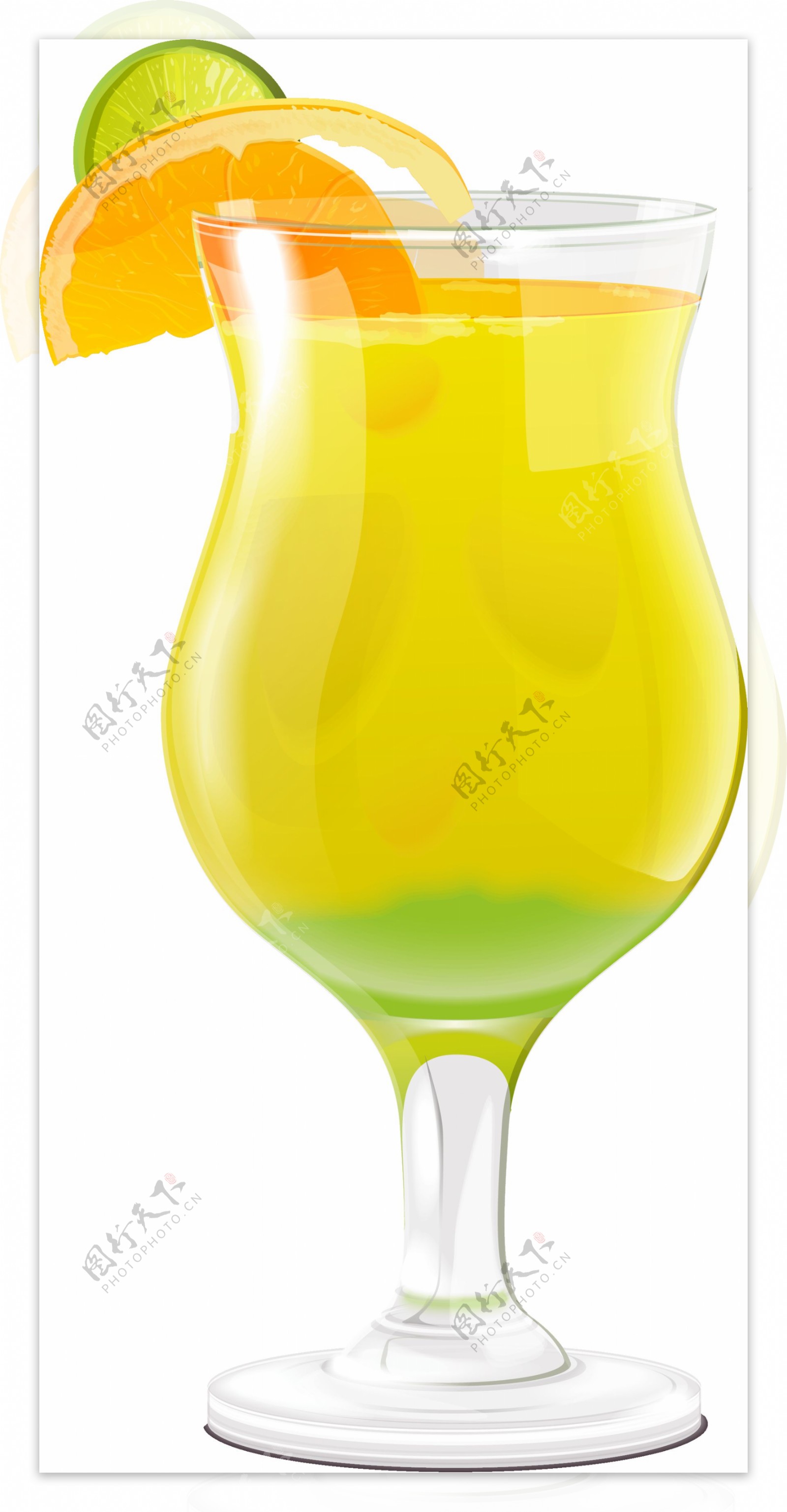 夏日饮品分层果汁透明饮料素材