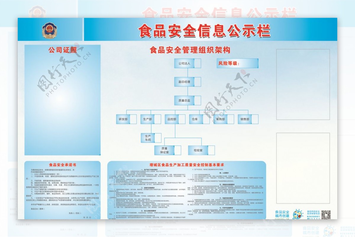 食品安全公示栏