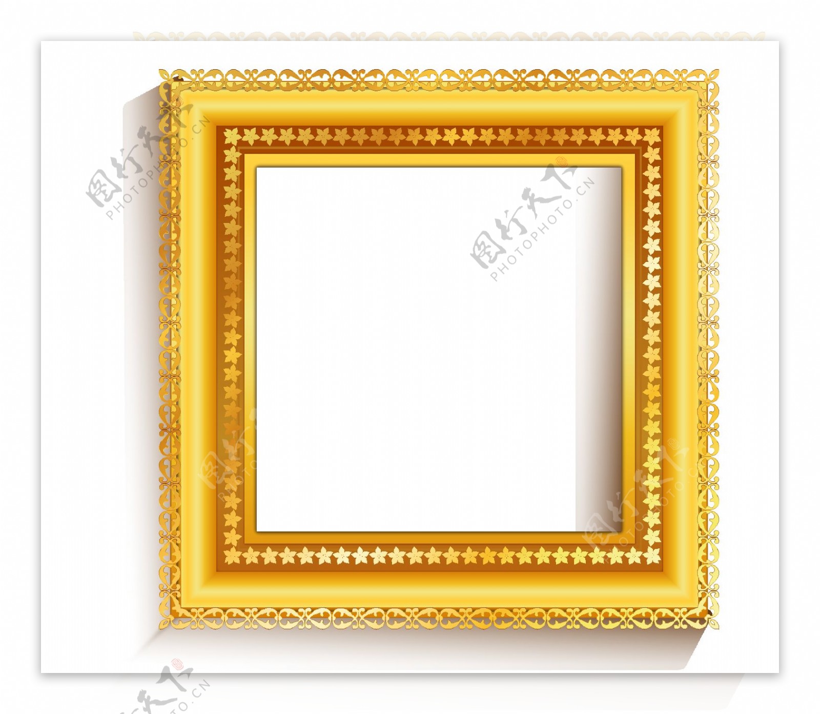 金色花纹边框元素