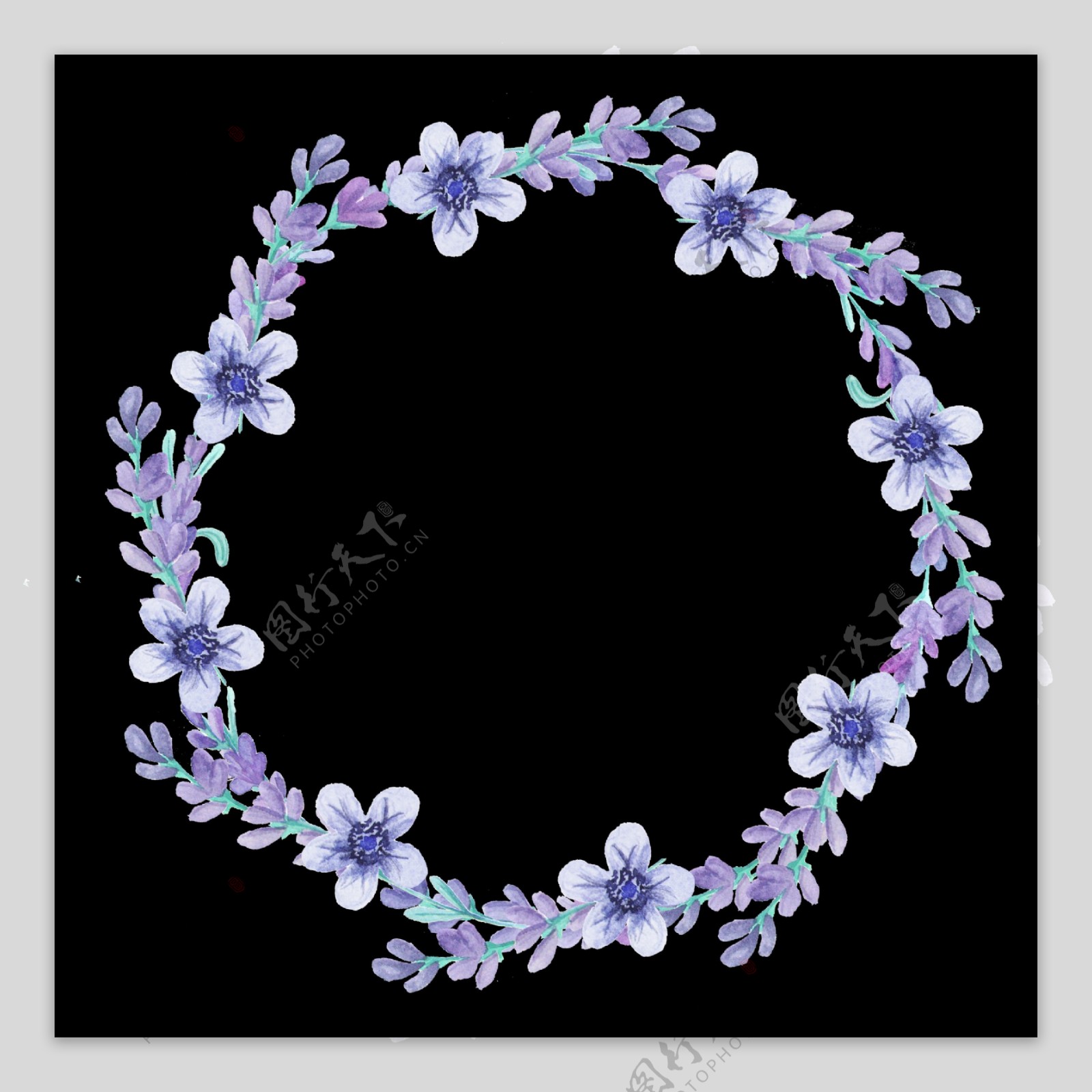 紫馨花蕊透明装饰素材