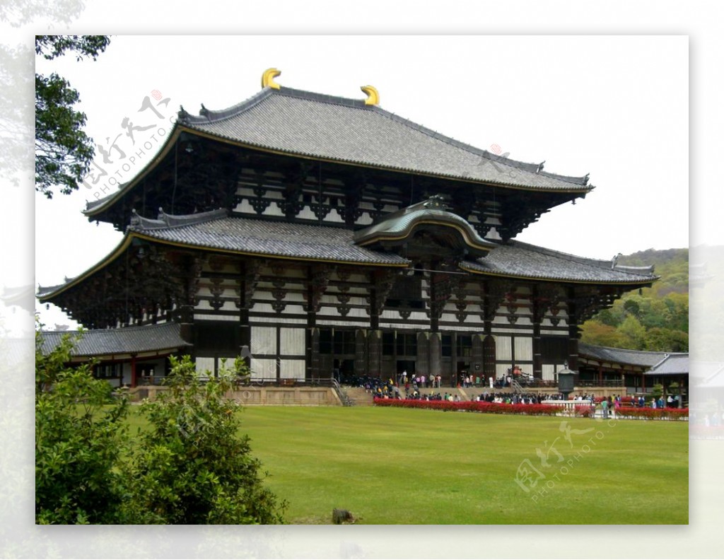 简约城市寺庙实景日本旅游装饰元素