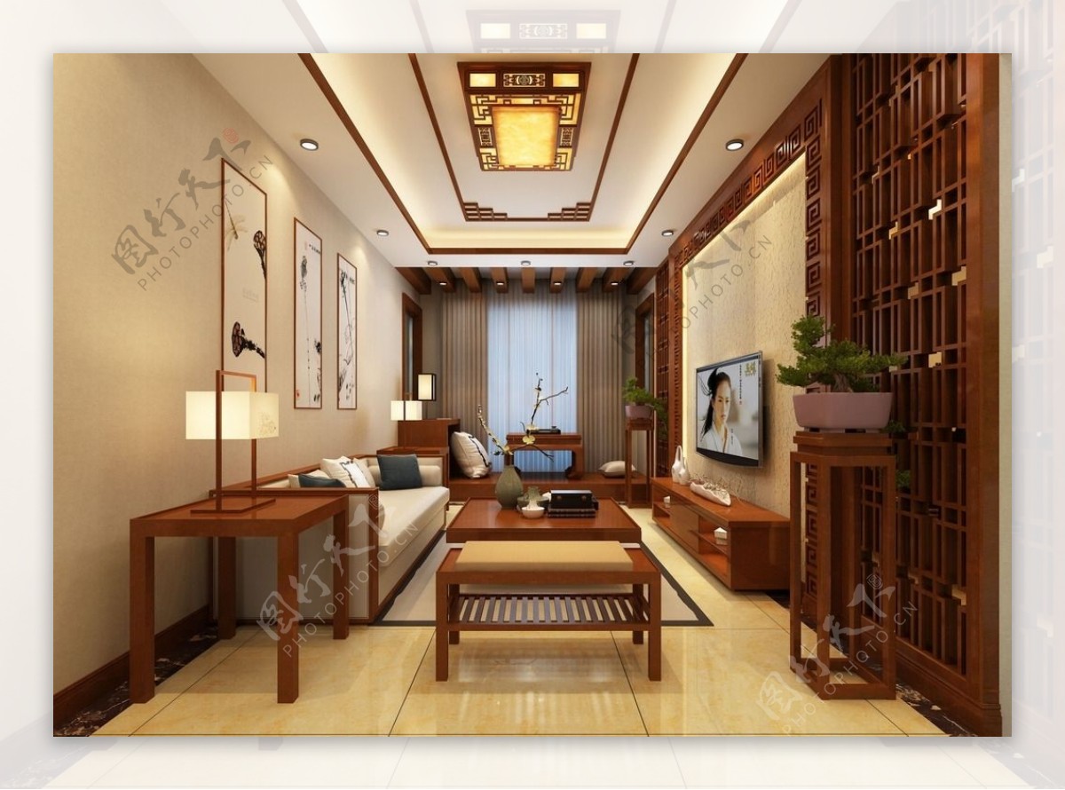 中式简约风格客厅设计