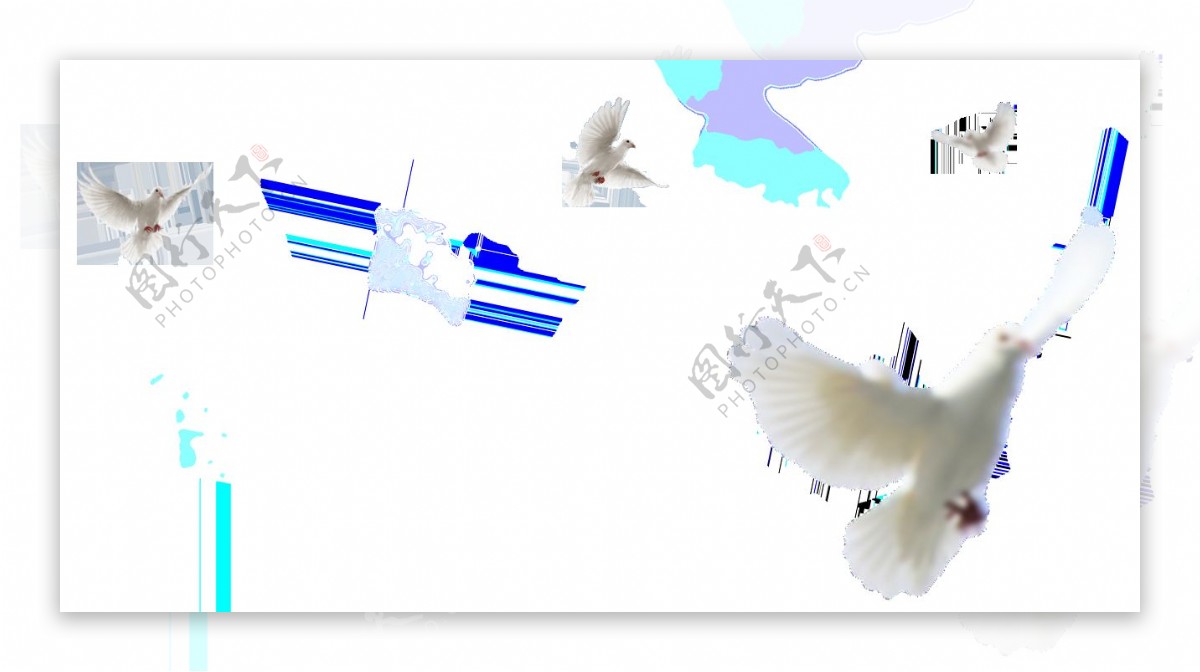 和平鸽飞翔图PNG元素