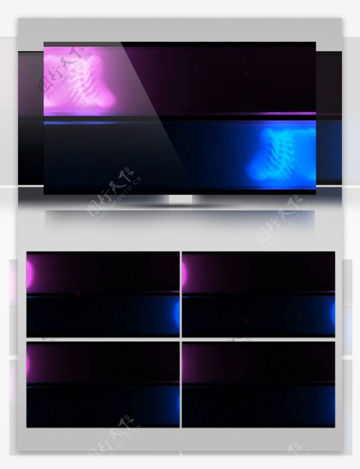 蓝紫光束方块视频素材