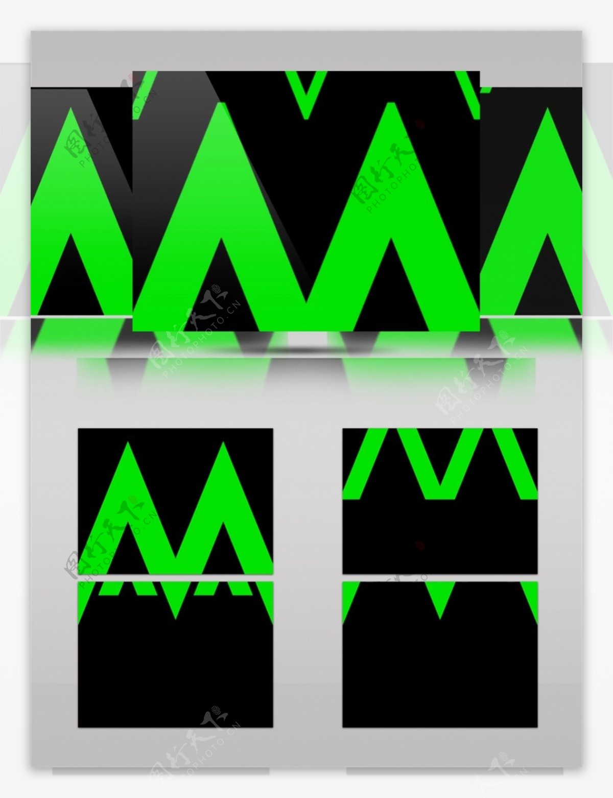 绿色激光三三角动态视频素材