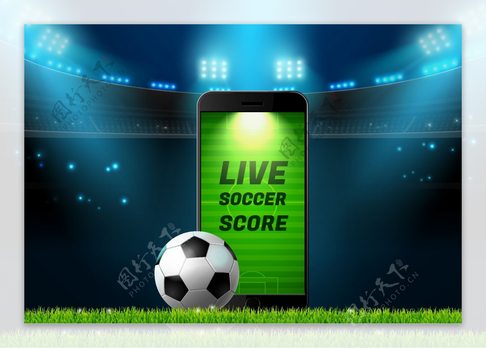 手机足球背景图矢量素材