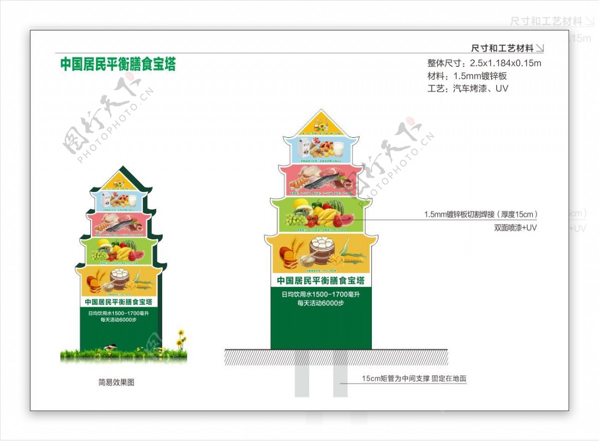 中国居民平衡膳食宝塔设计模板