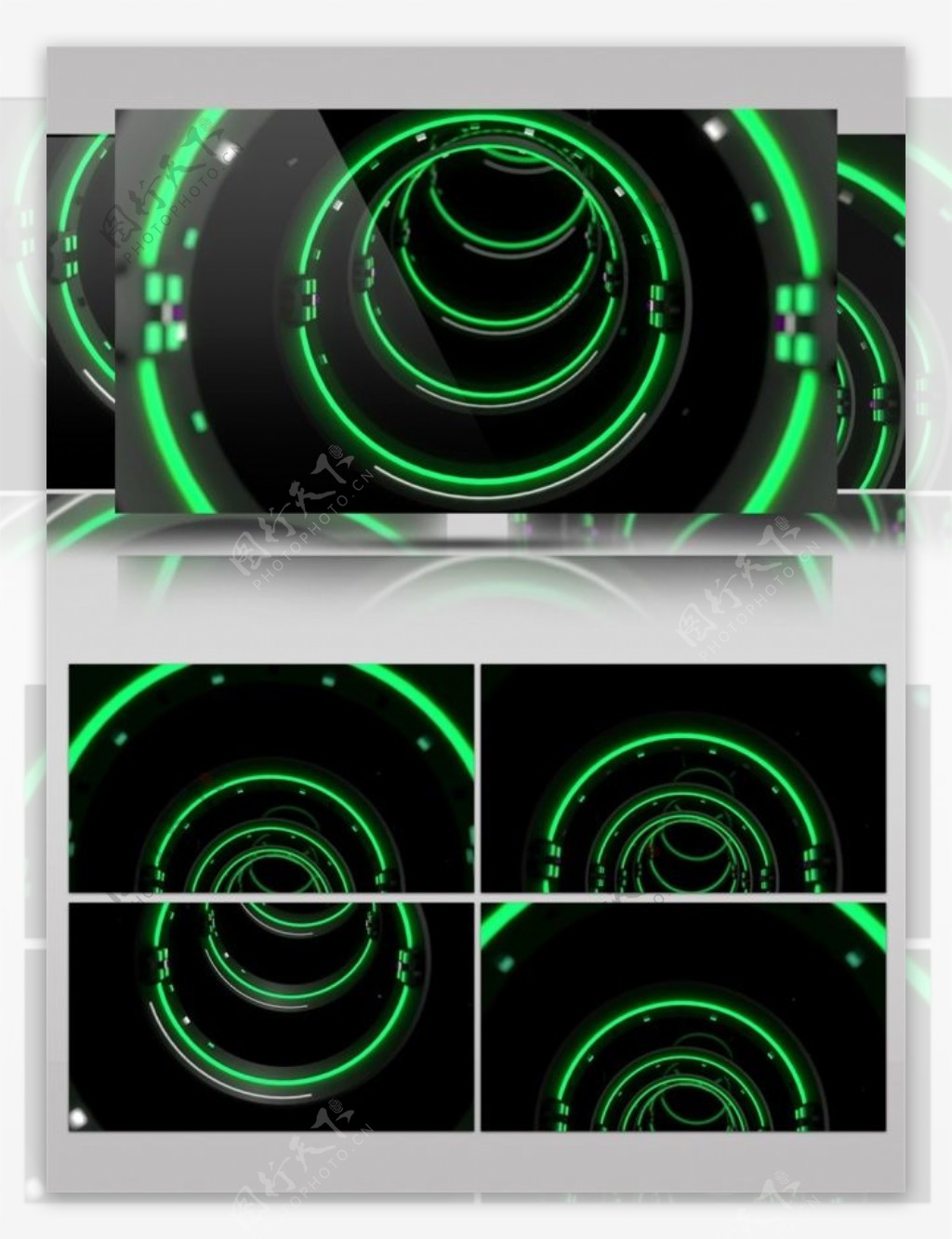绿色螺旋光视频素材