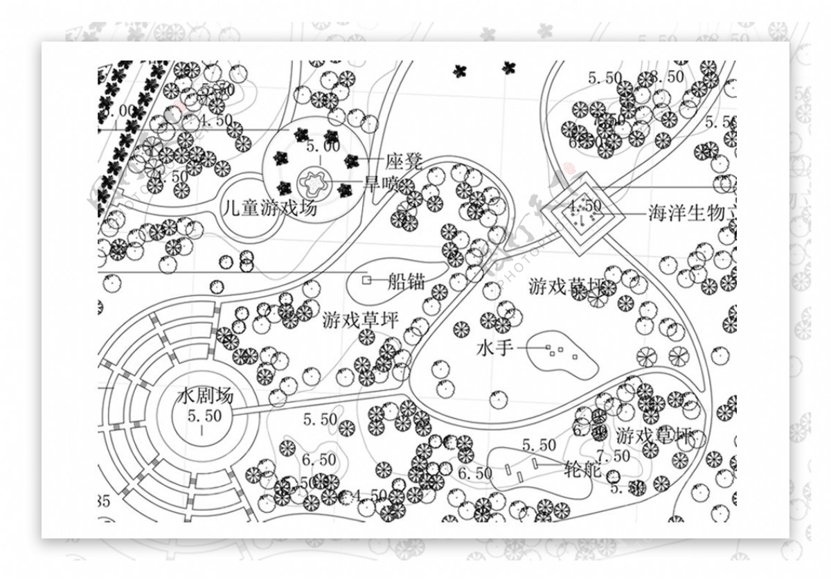 公园规划CAD平面方案