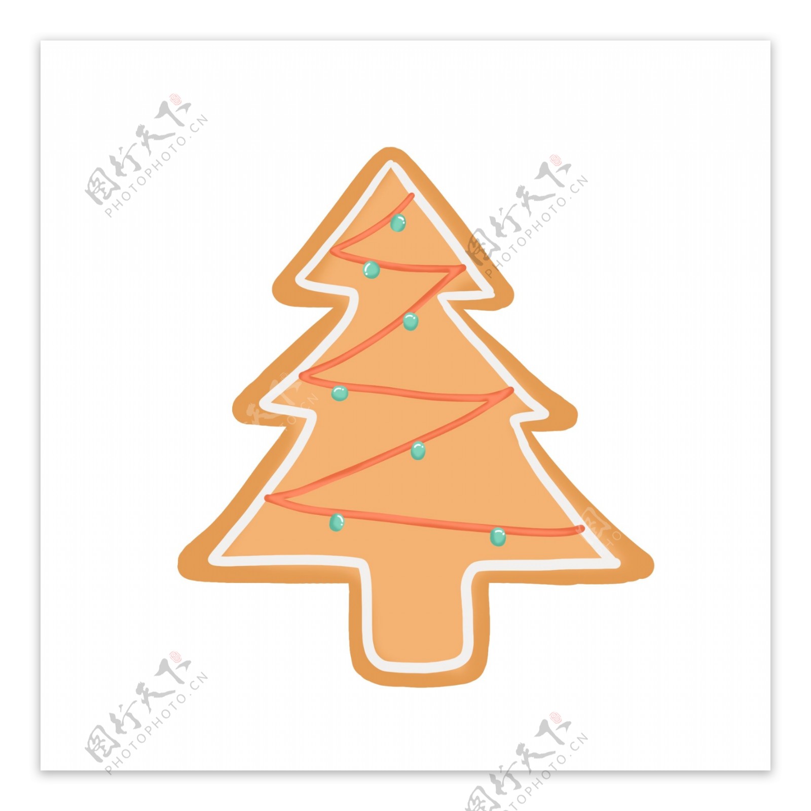 手绘圣诞节可爱圣诞小饼干糖果食物树素材