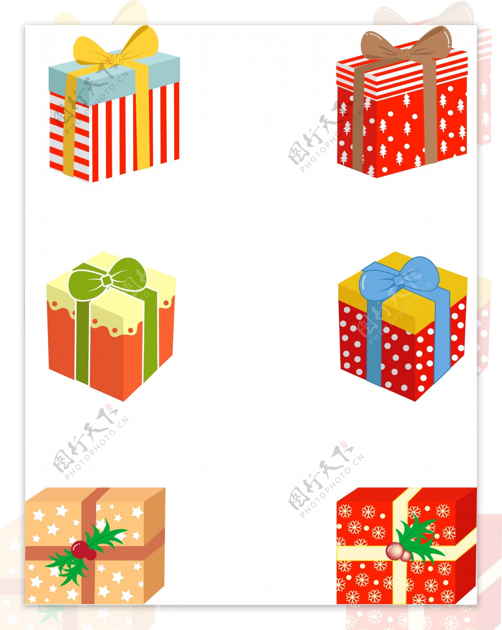 圣诞礼物节日卡通可爱礼物盒矢量可商用元素