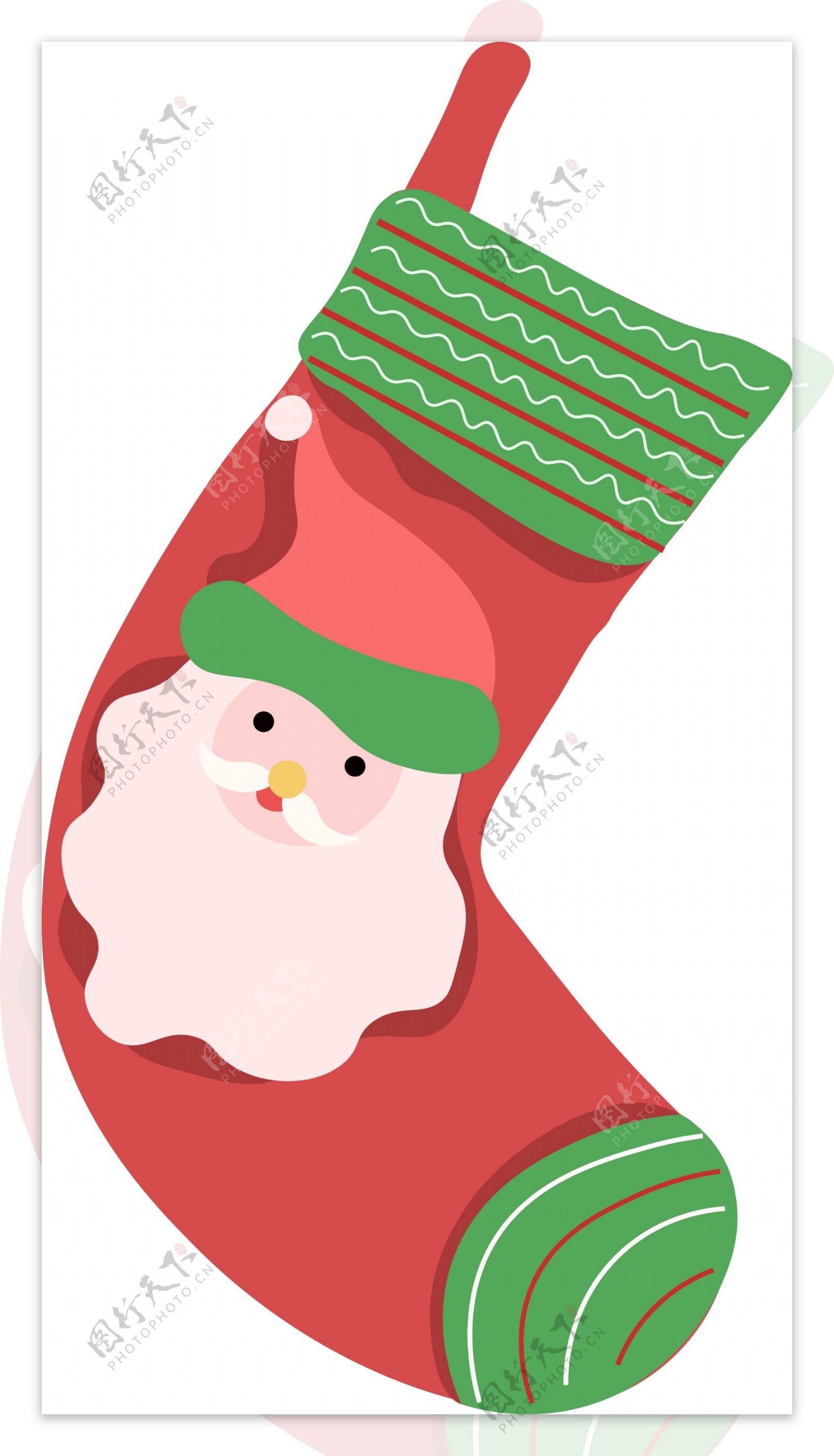 圣诞老人红色袜子元素