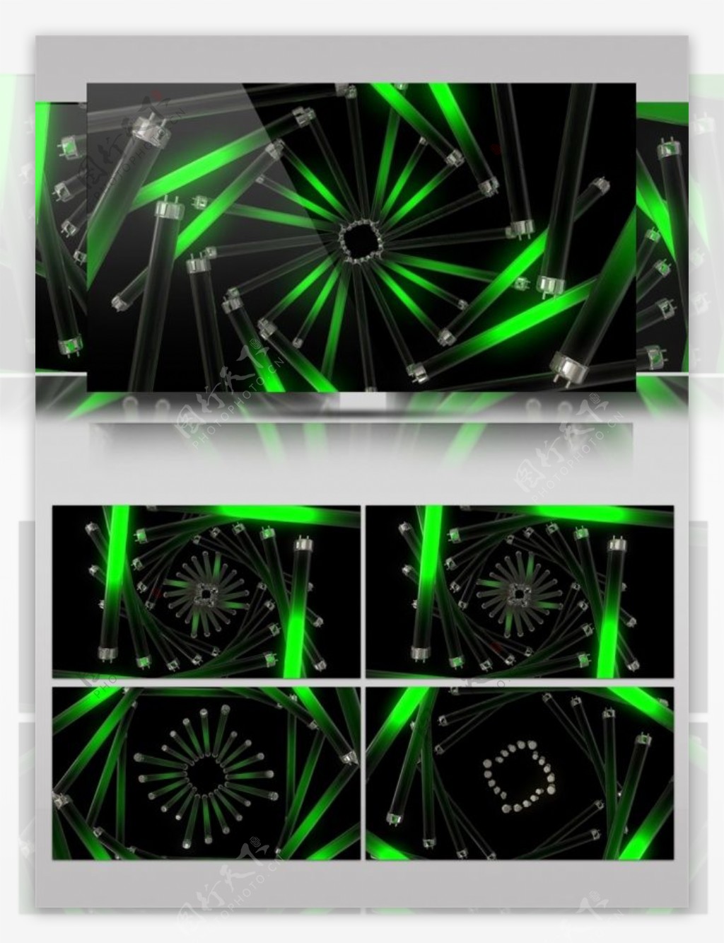 绿色旋涡光束动态视频素材