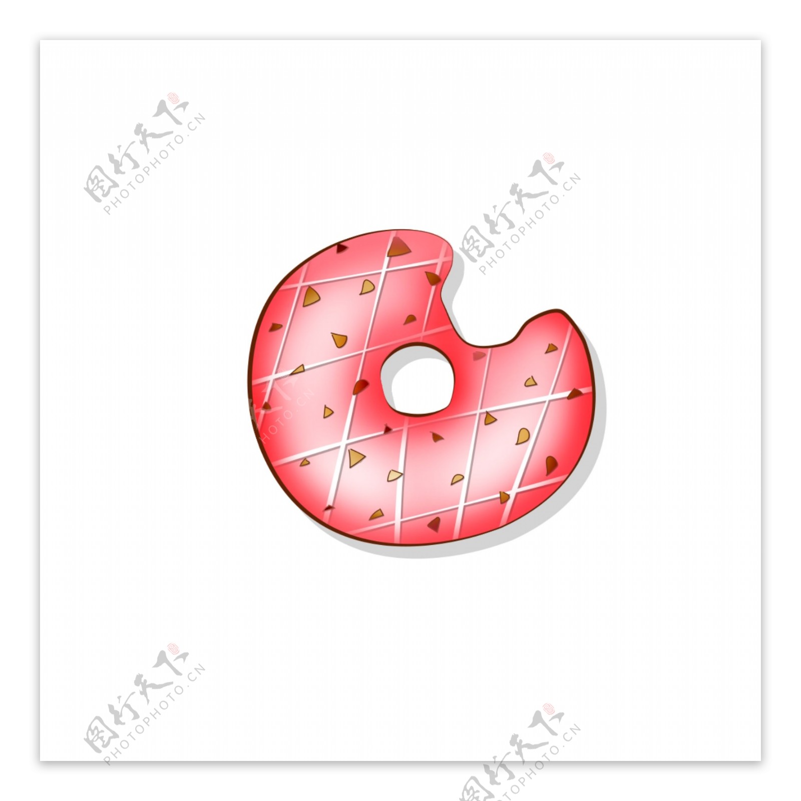 粉色甜甜圈矢量食物元素