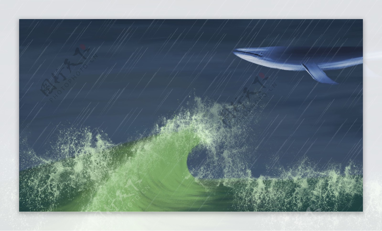 手绘风暴海洋广告背景