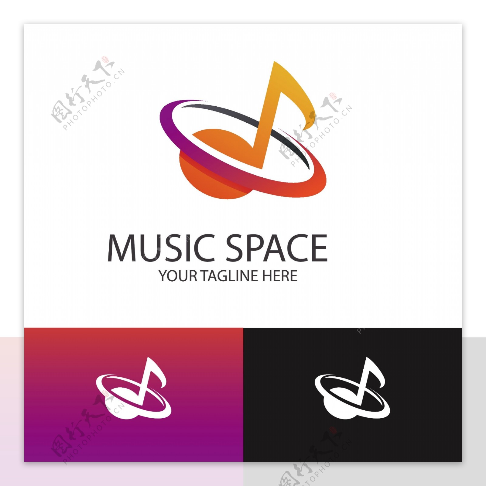 现代音乐标志logo模板