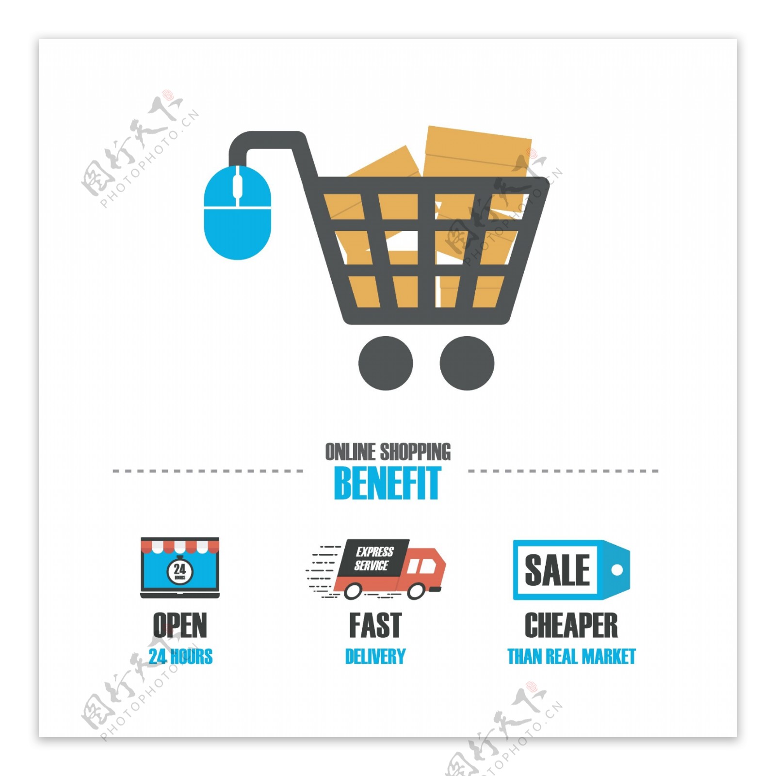 在线购物标志logo模板