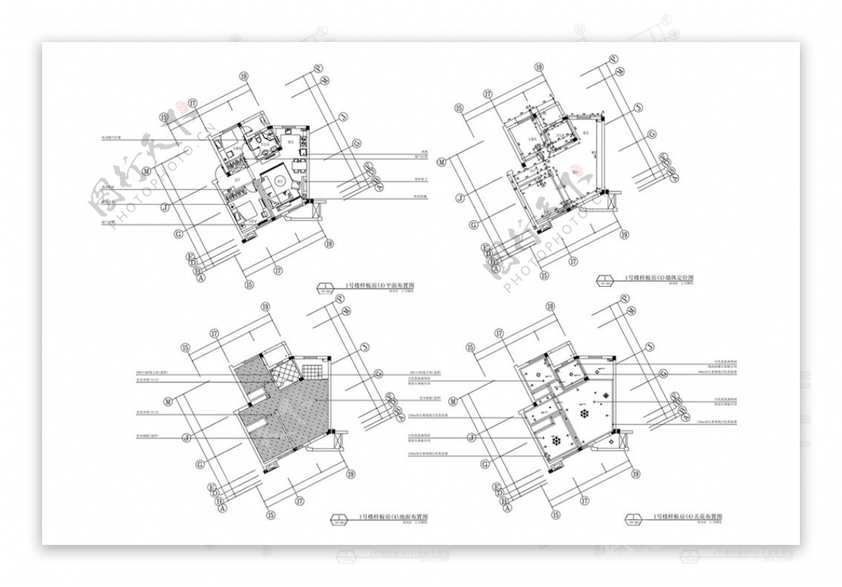 两室一厅户型CAD施工图