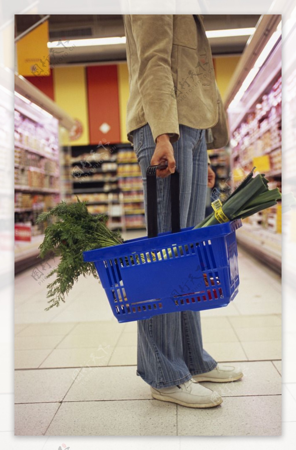 超市购物手拎购物筐