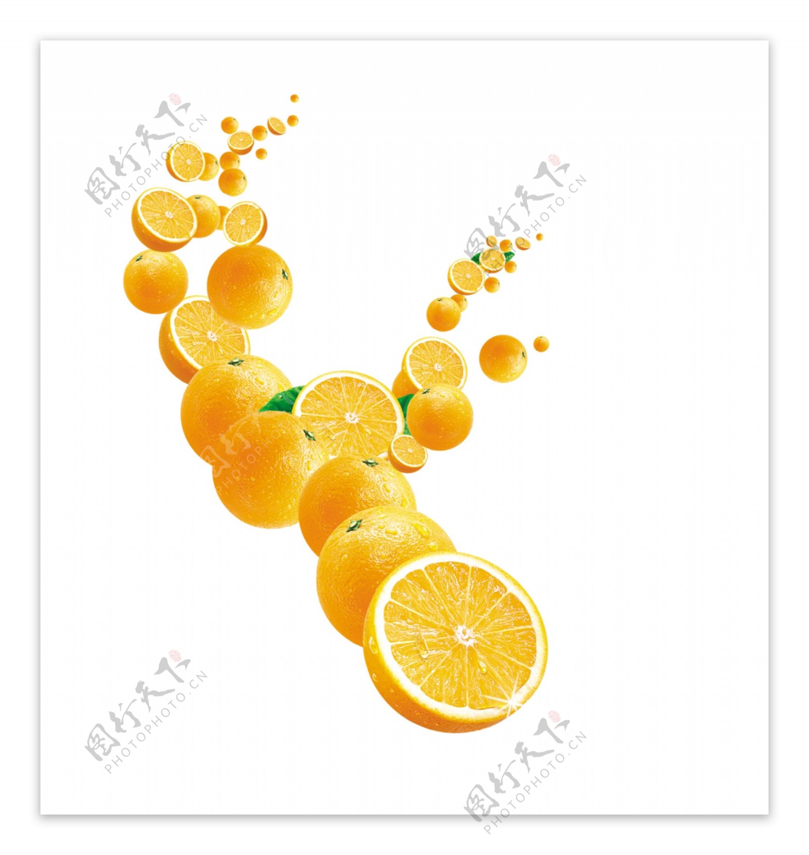 果汁橙汁水果装饰元素