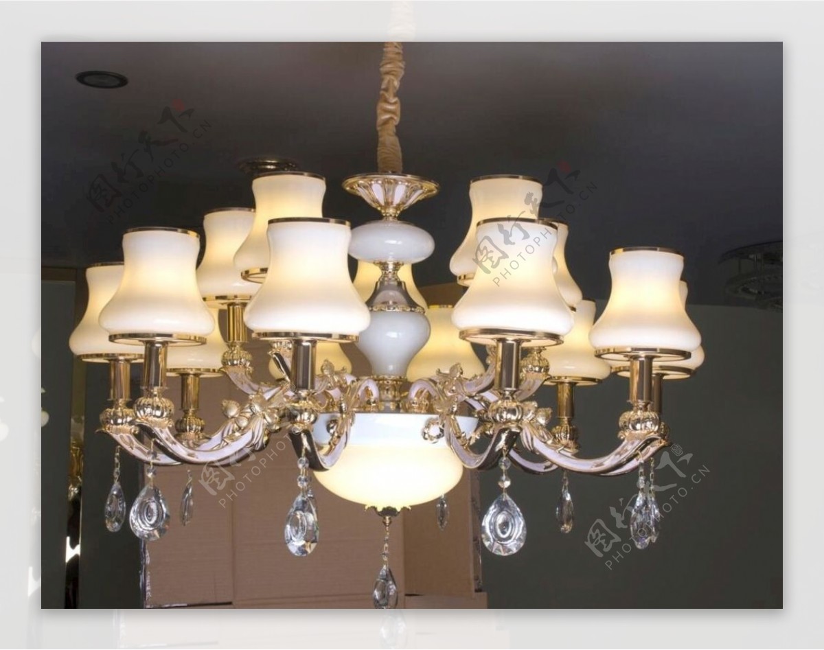 欧思灯饰 幸福热线 欧式现代简约七彩琉璃水晶灯 客厅卧室餐厅吊灯