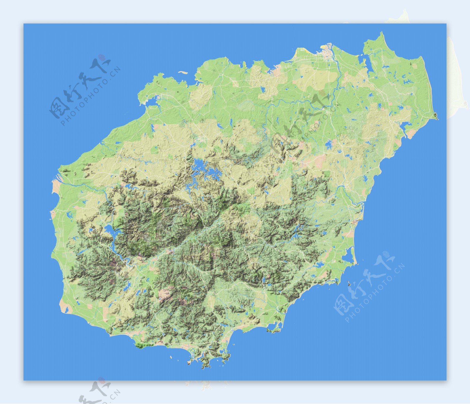 海南岛地形图
