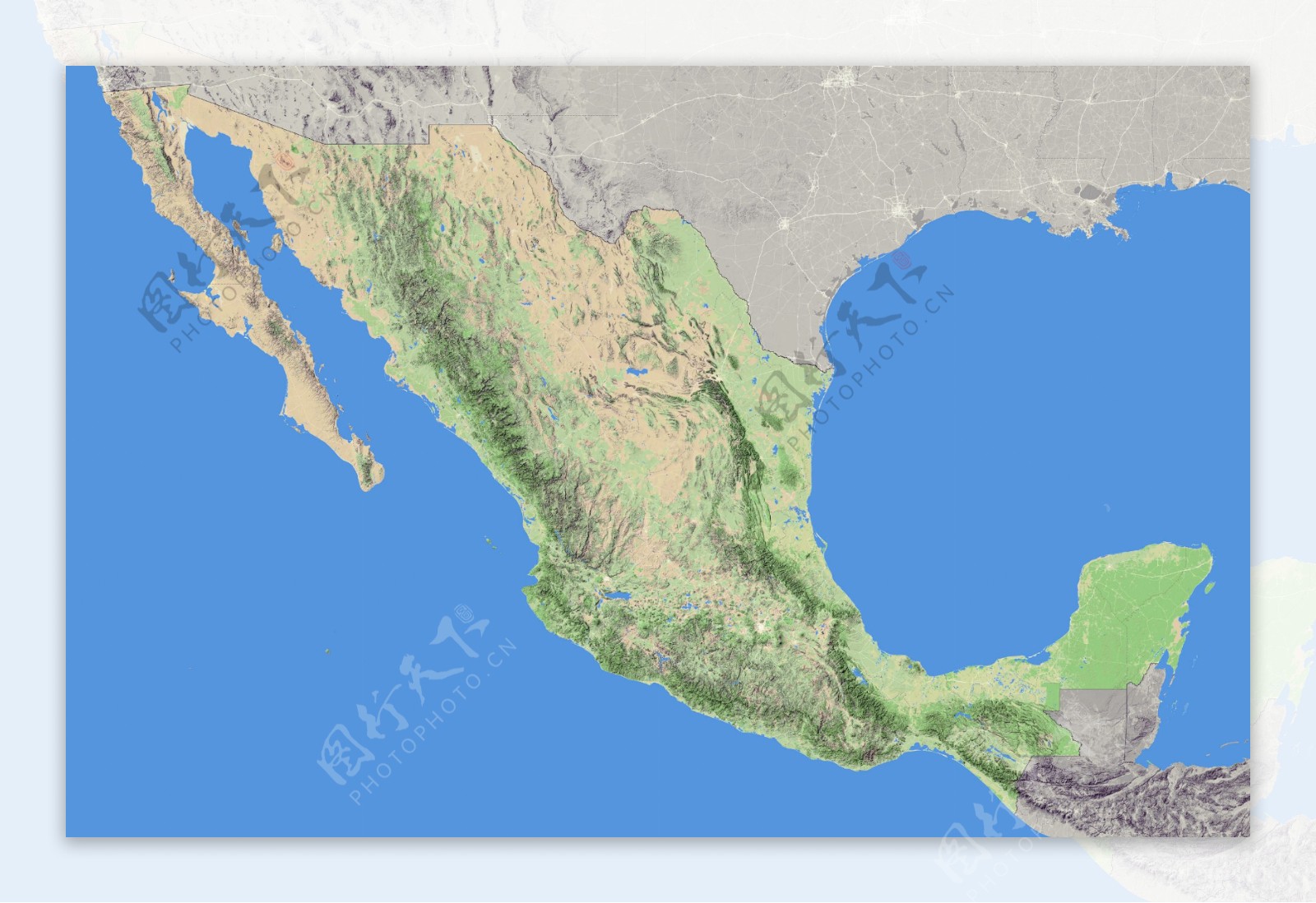 墨西哥地形图