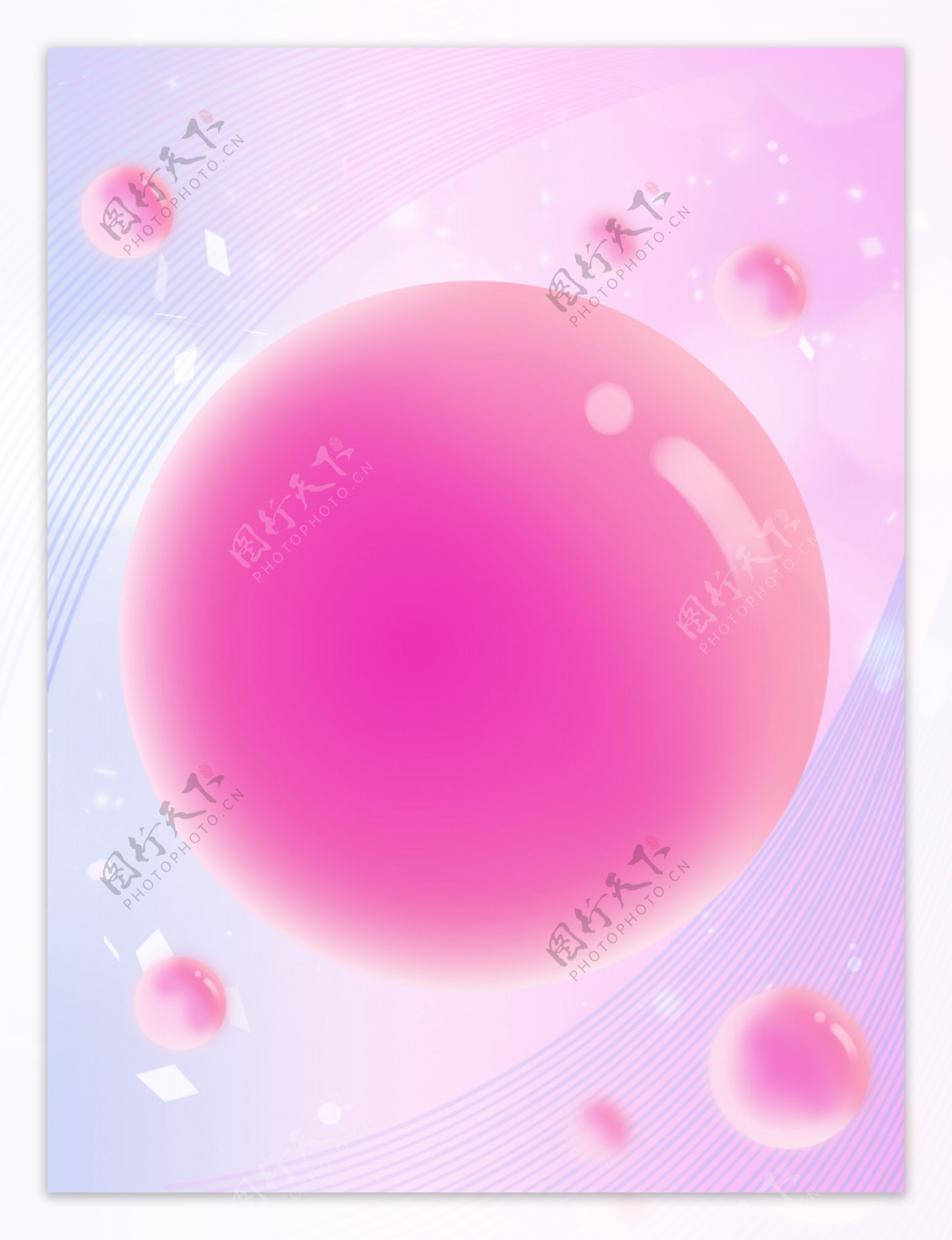 全原创粉色时尚大气活动球体背景