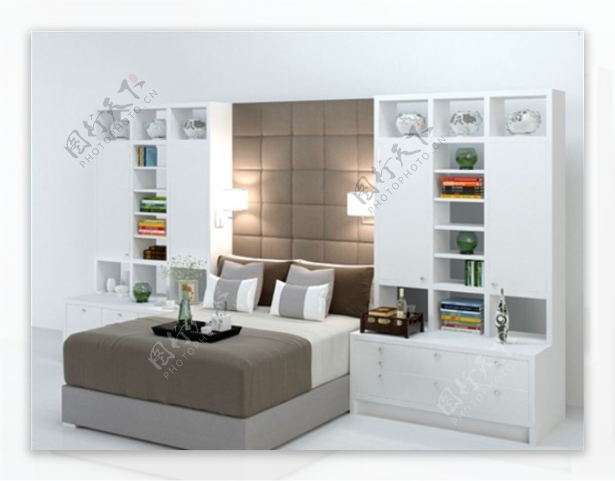 卧室床柜3d模型