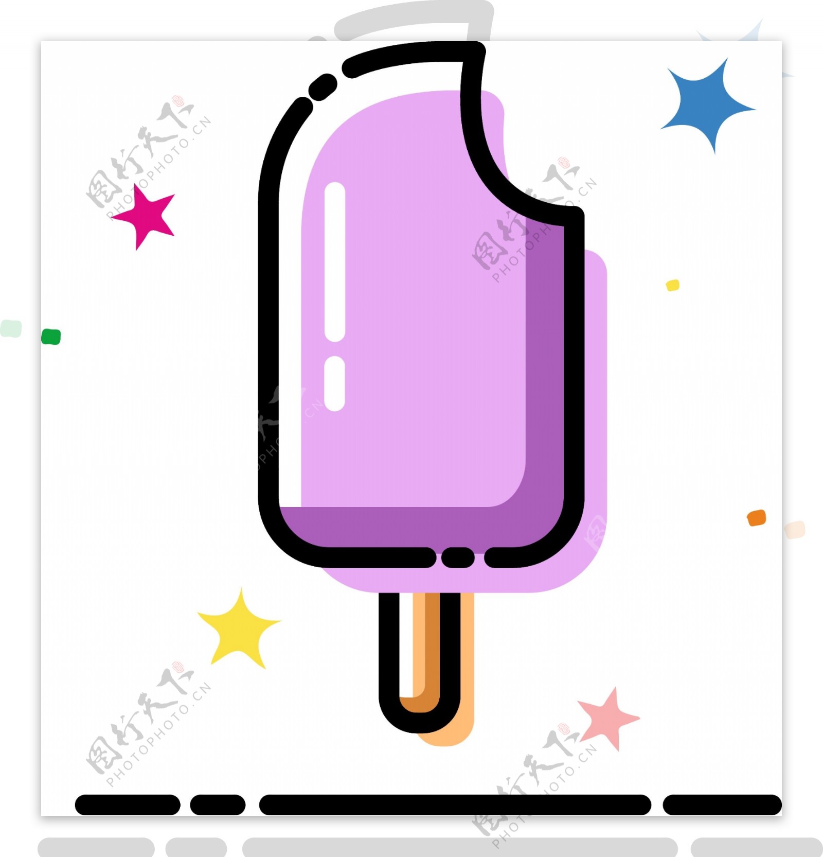 MBE美食紫色冰淇淋图标元素ICON元素