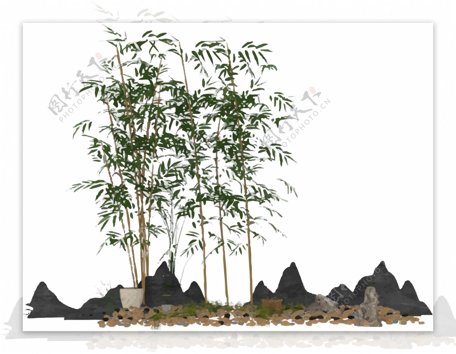 中式植物家居盆栽元素