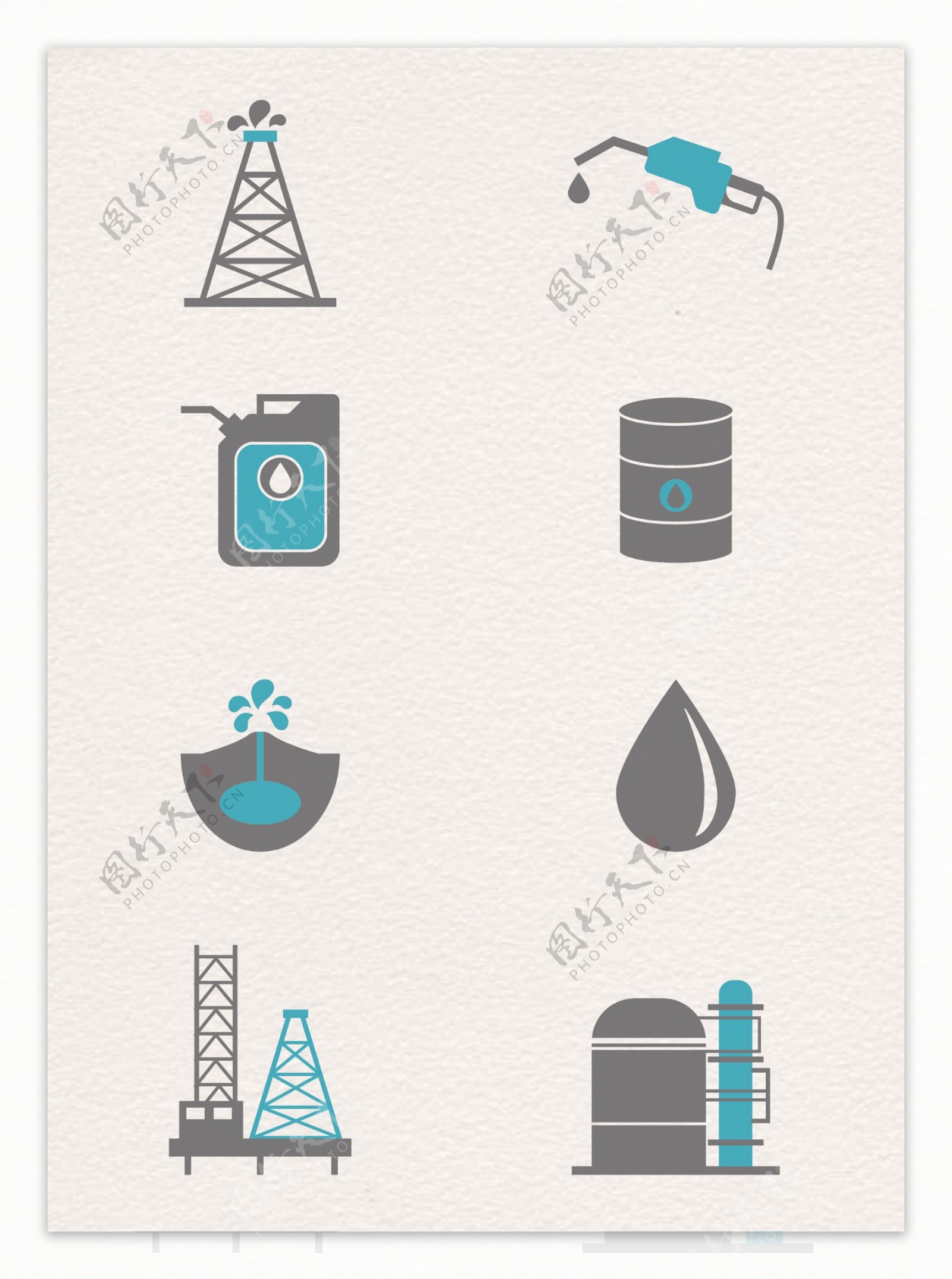 石油开采图标卡通简约设计