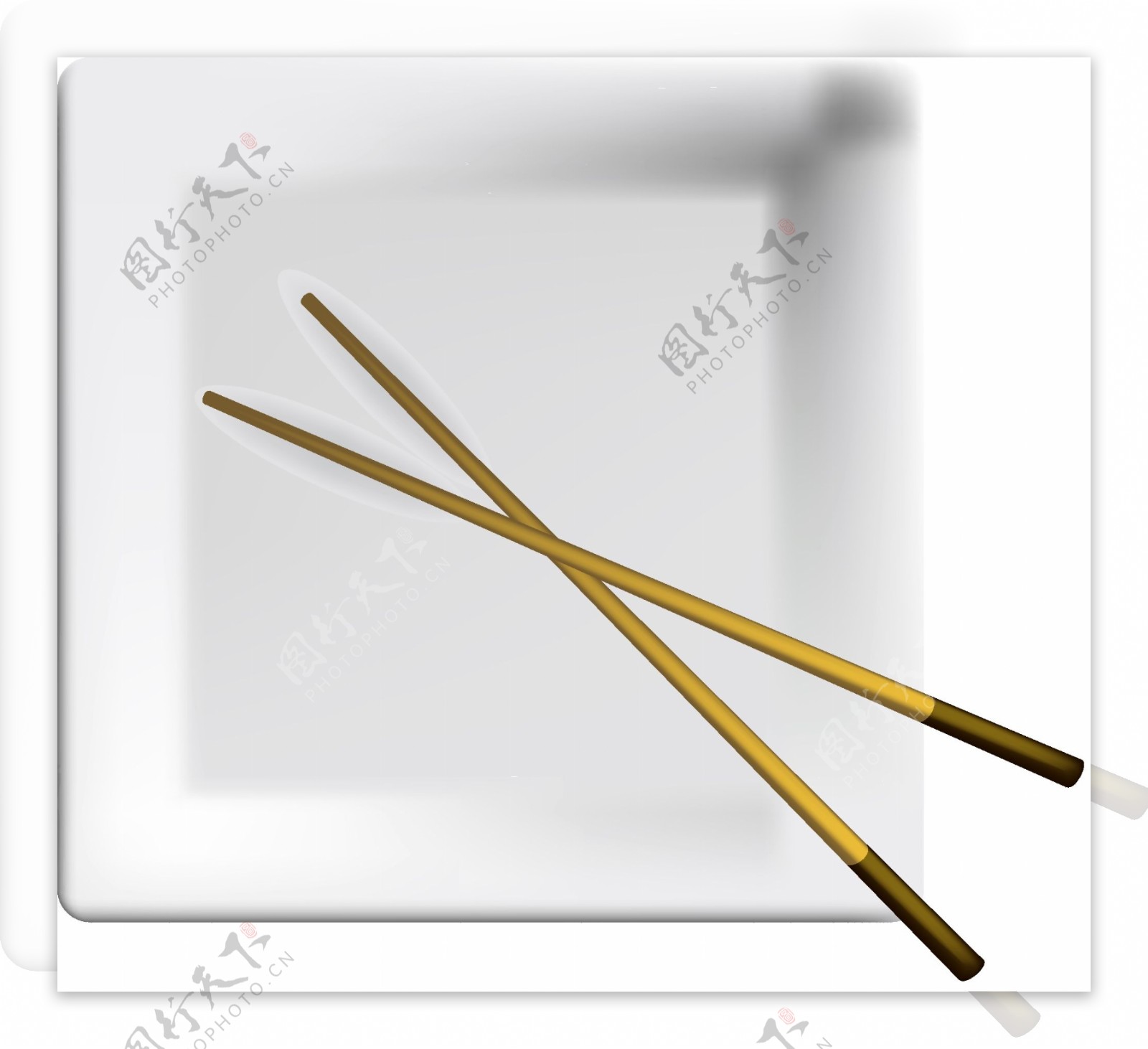 筷子与盘子矢量元素