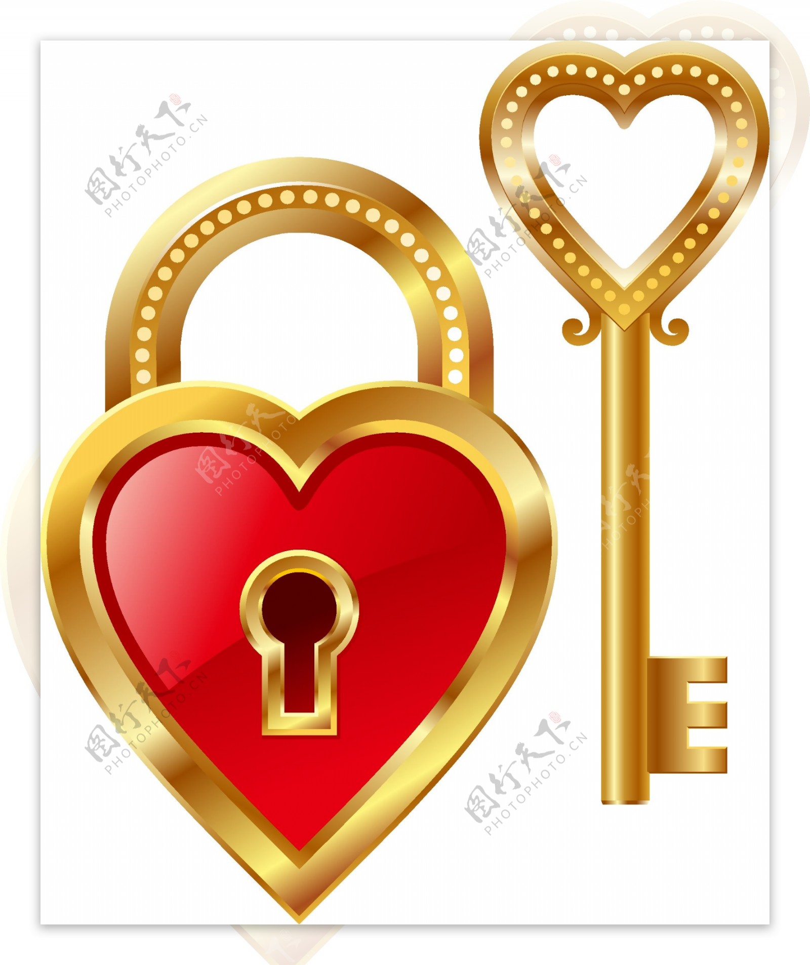 情侣爱心钥匙与小锁