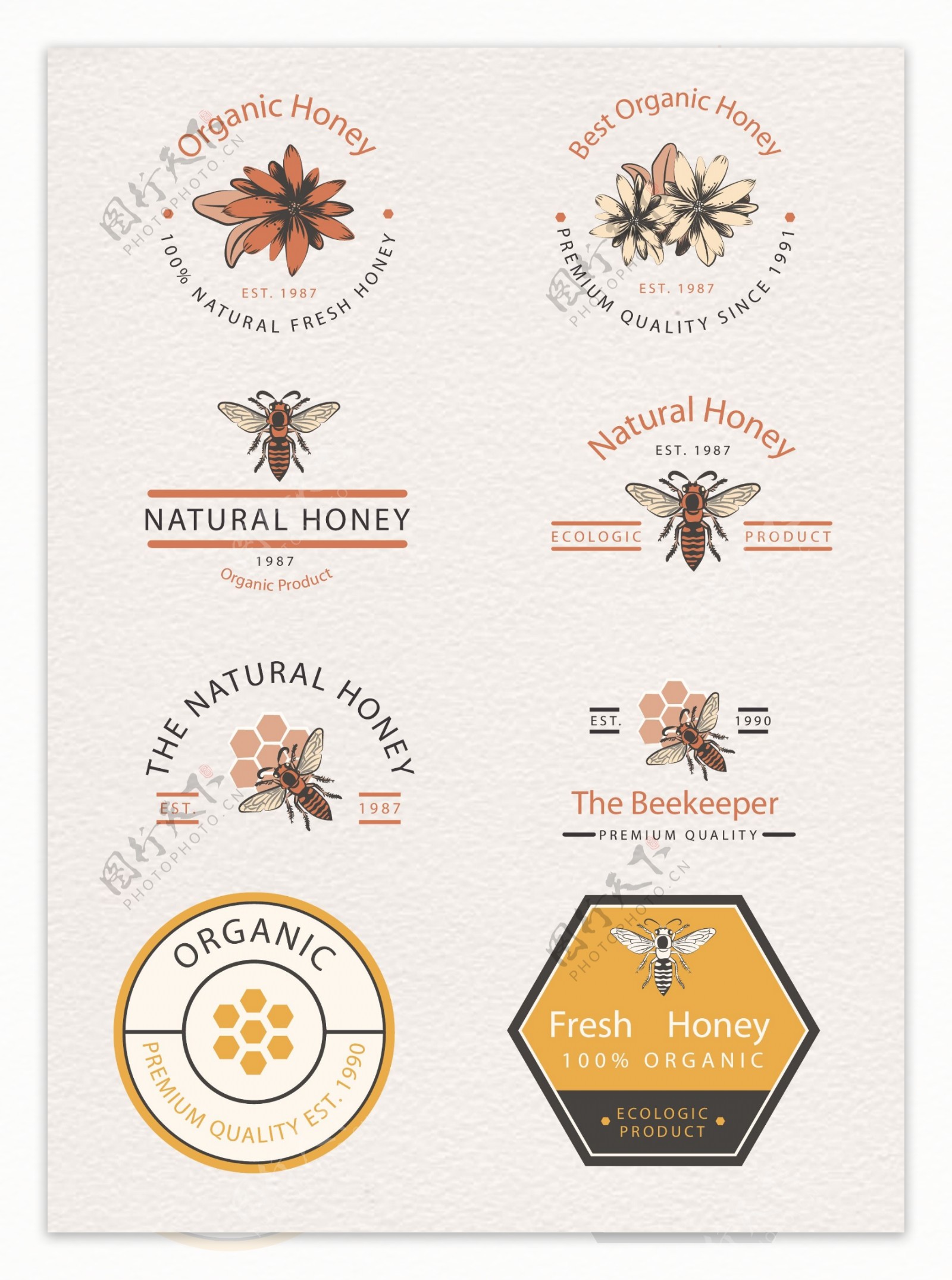 蜜蜂主题设计图标